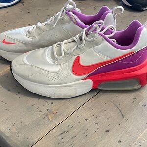 Nike White Sneakers with Red and Purple Accents